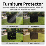 Easy-Going 4 Feet Outdoor Log Rack Cover Durable Waterproof Weatherproof Firewood Cover with Openable Front Flap, Cover ONLY (48"x24"x41", Black) Easy-Going