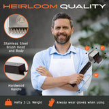 Steam Grill Brush Bristle-Free – Stainless Steel, No-Wire BBQ Grill Brush - Steams Ice as it Cleans Grates – 3 Lb., Heavy-Duty Cleaning Machine by Hickory Summit Hickory Summit