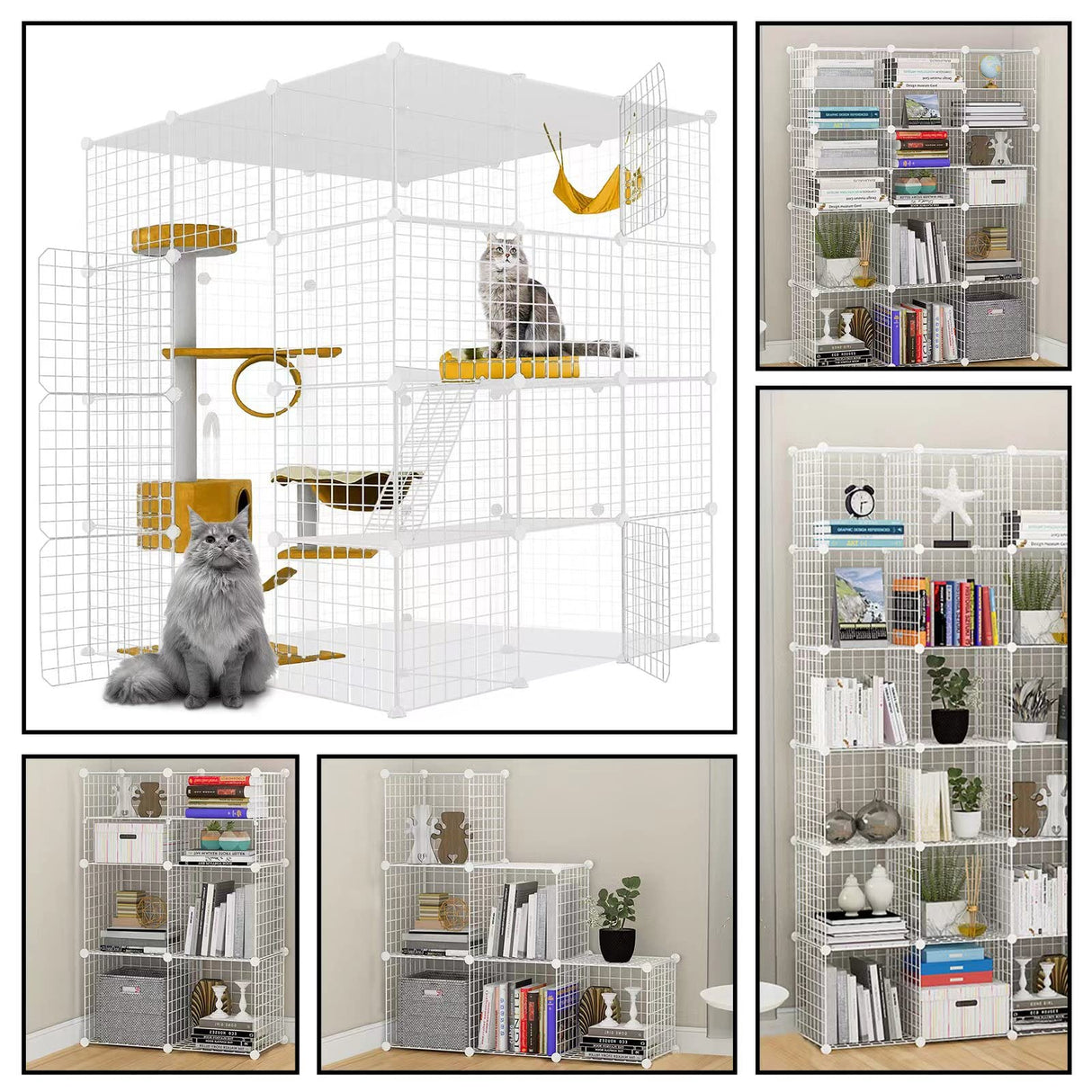 Large Cat Cage,Cat Cage Enclosure Indoor DIY Cat Playpen Detachable Metal Wire Kennels Crate Large Exercise Place Ideal, for 1-4 Cats,Ferret, Chinchilla, Rabbit, Small Animals Generic