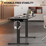 SANODESK Standing Desk Height Adjustable Electric Stand up Desk 63x24 Inches Sit Stand Home Office Desk with Splice Board, Black Frame/Black Top SANODESK