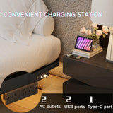 LAKKURI Floating Bed Frame King with Led Lights, King Size Floating Bed Frame,Type-C and Charging Station, No Box Spring Needed, Noise-Free, Easy Assembly LAKKURI