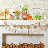Marsui 2 Pcs 6 FT Easter Day Wooden Beads Garland Rustic Farmhouse Banner Spring Garland Easter Mantel Decorations Rabbit Egg Beaded Tiered Tray Decor for Celebration Shelf Display Fireplace Wall Marsui