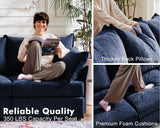 ABCASA Modular Sectional Sofa, L Shaped Couch Set for Living Room, 3-Seater Comfy Cloud Couches with Movable Storage Ottoman,DIY Combination,1400lb Capacity - Chenille Blue ABCASA