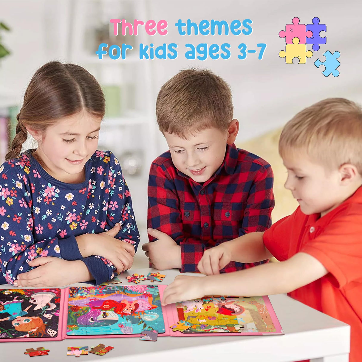 Magnetic Puzzles for Kids Ages 3-6，3 Page Different Animals Themed Series in 1 Puzzle Book,Preschool Learning Tools,Toddlers Magnetic Jigsaw Puzzle Book for Boy Girl, Kids Travel Puzzles Toys Gifts Uioemi