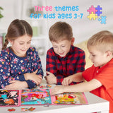 Magnetic Puzzles for Kids Ages 3-6，3 Page Different Animals Themed Series in 1 Puzzle Book,Preschool Learning Tools,Toddlers Magnetic Jigsaw Puzzle Book for Boy Girl, Kids Travel Puzzles Toys Gifts Uioemi