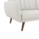 Novogratz Brittany 82 Inch Futon Sofa Bed, Upholstered Couch Sleeper with Tufted Back, Mid-Century Modern, Light Gray Novogratz