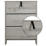 Iwell Storage Cabinet, Floor Storage Cabinet with 2 Adjustable Shelves & 2 Doors, Wooden Shoe Cabinet for Entryway, Office, Living Room, Gray Iwell