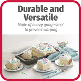 GoodCook Set of 2 Nonstick Steel 13" x 9" Cake Baking Pans with Covers, Gray GoodCook