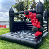 Black Inflatable Bounce House for Outdoor Halloween Decoration Party Backyard Wedding, PVC Halloween Inflatable Bounce House Castle for Kids with Blower(13FT*11.5FT*10FT) Inflantteble