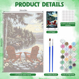 DOMROM Framed Paint by Numbers Kit for Adults Beginners with Wooden Easel, Landscape Lake Paint by Number Kit on Canvas, DIY Oil Painting Kits for Home Wall Decor Gift 20x30cm DOMROM