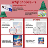 Christmas Paint by Numbers Kits for Adults - Painting by Numbers Kit Snow Scene, Christmas Landscape Adults Paint by Number Kits on Canvas Without Frame Acrylic Paints for Home Wall Decor 16X20 inch ajepon