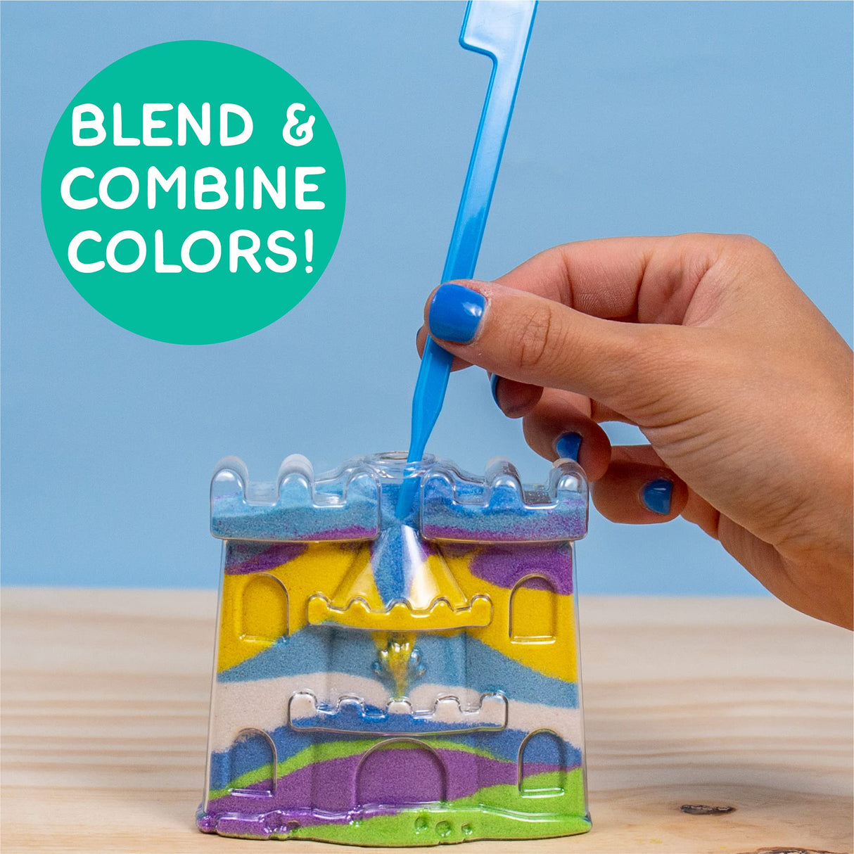 Made By Me Create Your Own Underwater Sand Art, Includes 6 Ocean-Themed Bottles, 8 Sand Colors, Glitter, & Funnel, Great Staycation or Group Activity, Party Idea, DIY Sand Art For Kids Ages 6, 7, 8, 9 Made By Me