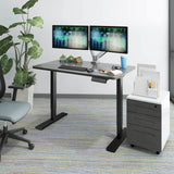 FLEXISPOT EN1 Height Adjustable Standing Desk 60 x 24 inch Whole-Piece Desktop Electric Stand Up Desk Ergonomic Memory Controller Primo (Black Frame FLEXISPOT