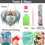 SKRYUIE Hanging Diamond Art Kits for Adults Christ, DIY Window Pendant Diamond Painting Kit Sun Catcher, Special Shaped Crystal Acrylic Double Sided, Porch Outdoor Garden Ornaments 6.9 x 7.88 Inch D3 SKRYUIE