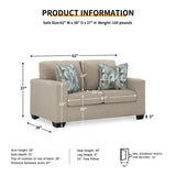 Signature Design by Ashley Deltona Contemporary Loveseat with 2 Accent Pillows, Beige Signature Design by Ashley