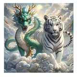 GQYCZZ Dragon Diamond Art Kits for Adults, Full Drill Tiger Diamond Dots Paintings for Beginners, Round 5D Animal Paint with Diamonds Pictures Gem Art Painting Kits DIY Crafts Kit 14x14in GQYCZZ