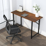 Lutown-Teen 47 inch Folding Desk No Assembly Required, Writing Gaming Computer Camping Table, Home Office Desk, Mahogany Lutown-Teen