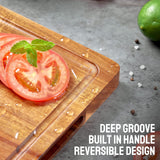 OAKSWARE Cutting Boards, 17x13 Large Acacia Wooden Cutting Board for Kitchen, Edge Grain Reversible Wood Chopping Board with Juice Groove and OAKSWARE