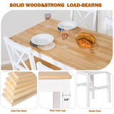 SogesPower Dining Table Set for 4, 5-Piece Wood Kitchen Dining Table Set with 4 Chairs for Kitchen Dining Room Restaurant Small Space, 47" White&Oak SogesPower