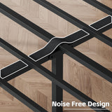 Fluest Queen Bed Frame with Headboard PU Leather Upholstered Bed Frame Platform,All Metal Slats Support Platform Bed Frame with Storage Space,Easy Assembly,Noise Free,No Box Spring Needed,Black Fluest