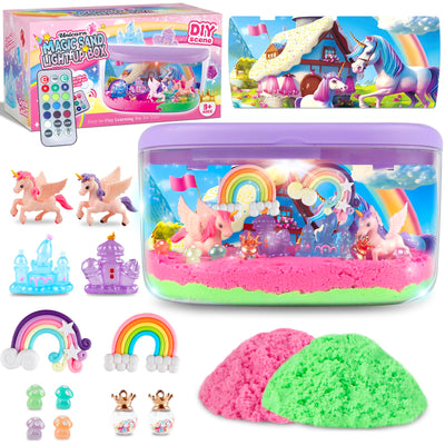 Plunack Unicorn Terrarium Light Up Kit for Girls - Birthday Gifts, Christmas Toy for Girls Age 4-5-6-7-8-11, DIY LED Night Light with Remote - Unicorn Creative Arts & Crafts Kit for 4-12 Year Old Kids