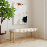 HomePop Oslo Decorative Bench -Wide Tan Stripe HomePop