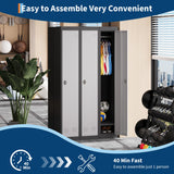 Metal Lockers for Employees with Door, 72’’ Tall Lockers for Employees Students with Shelves, Metal Storage Steel Cabinet for School Garage Office Gym Home Warehouse, Assembly Required, Dark Grey CABIHOME