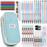 Nicpro 45PCS Aesthetic School Supplies with Pencil Case, Mechanical Pencils 0.5mm, 0.7mm, 0.9mm & 2.0mm with 498 PCS Refills, Cute Mechanical Pencil Set for Writing, Drawing & Drafting (Blue) Nicpro
