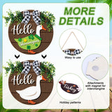 Weysat 13 Pcs Interchangeable Wooden Goose Decor, 11.8 Inch Holiday Seasonal Welcome Changeable Hello Geese Signs Rustic Farmhouse Front Door Round Wreaths Hanging Decorations for Porch Home Outdoor Weysat
