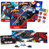 Marvel Spider-Man Jigsaw Puzzle Mega Bundle ~ 3 Marvel Spiderman Puzzles for Kids | Featuring Spiderman, Venom Jigsaw Puzzle and More with Tattoos (Spiderman Toys and Games) Marvel