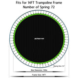 Zoomster Replacement Jumping Mat, Fits 14 ft Round Trampoline Frame with 72 V-Hooks, Using 5.5" Springs 150" Premium Trampoline Mat (Excluding Frame and Spring) Zoomster