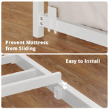 LIKIMIO Daybed with Trundle, Sturdy Metal Full Size Bed Frame with Upholstered Headboard and Charging Station for Living Room, Bedroom and Guest Room, White LIKIMIO