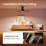 Consciot Ceiling Fan, 30 Inch Ceiling Fan With Lights Remote Control, Black Low Profile Modern Ceiling Fan, Flush Mount, Reversible Quiet DC Motor, 6 Speed, Dimmable, Kitchen Bedroom Patio Damp Rated Consciot