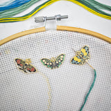 MAGNEECH 3 Pcs Flower Butterfly Needle Minder for Cross Stitch,Needlework and Embroidery Accessories, Gift for Cross Stitch Lover MAGNEECH