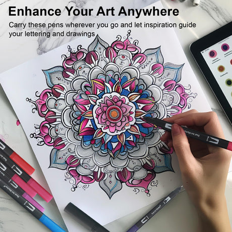 Markers for Adult Coloring Books No Bleeding, Set of 36 Colors, Coloring Pens for Adults, Dual Brush Marker Pens with Fine & Brush Tips, Art Supplies for Drawing, Calligraphy, Sketching and Doodling. CANVASTRA