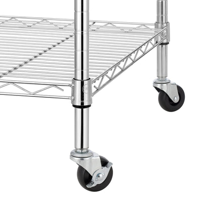 Finnhomy Heavy Duty 8 Tier Wire Shelving with Wheels 18x18x72.8-inches 8 Shelves Storage Rack Thicken Steel Tube, Pantry Shelves for Storage,