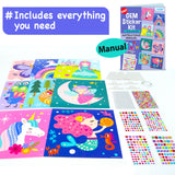 EZCRA Easy Arts and Crafts for Kids - Fun Gem Sticker Kit - 8 Unicorn Princess Themes, 990+ Stickers - Gem Art for Kids - Diamond Art Kits - Gifts for Girls Ages 3-8 EZCRA