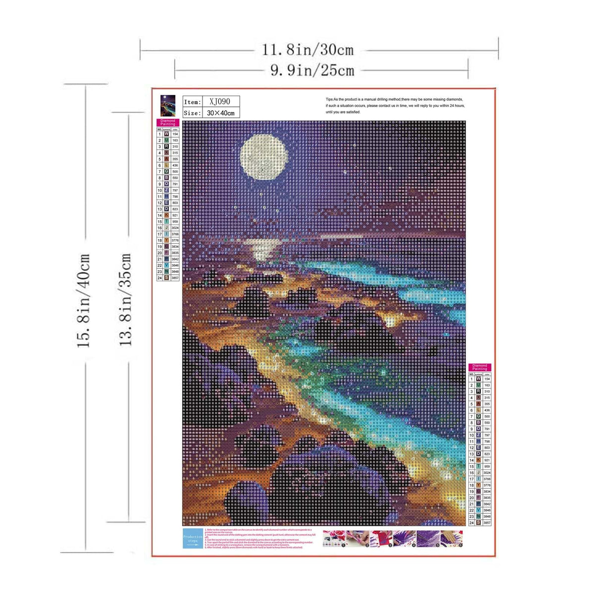 ZQEATRY 5D Beach Diamond Art Kits for Adults, Moon Starry Sky Landscape Diamond Art Kits for Beginners, DIY Full Drill Diamond Dots Paint with Gem Arts for Home Wall Decor 12 X 16 Inch ZQEATRY