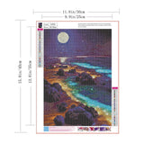 ZQEATRY 5D Beach Diamond Art Kits for Adults, Moon Starry Sky Landscape Diamond Art Kits for Beginners, DIY Full Drill Diamond Dots Paint with Gem Arts for Home Wall Decor 12 X 16 Inch ZQEATRY