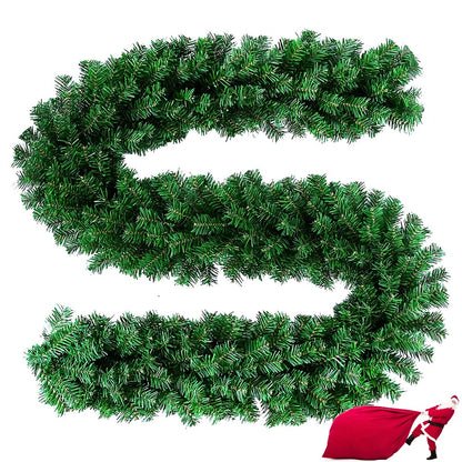 ikanboo 9 Feet Christmas Garland 260 Branches Xmas Artificial Decorations for Doors Stairs Fireplace