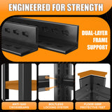 71.2''H Garage Shelving, 3500LBS Heavy Duty Shelvings, Adjustable Garag Storage Shelves, 5 Tier Metal Shelving Unit Wood Storage System Utility Storage Rack for Industrial, Warehouse, Basement KILISTEELS