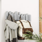 Umbra Sticks Wall-Mounted Coat Rack Rail Hook with 5 Retractable Pegs – Modern, Space-Saving Storage Organizer, Grey Umbra