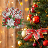 Christmas Diamond Art Hanging Kits for Adults, Special Shaped Diamond Painting,Double Sided 5D DIY Acrylic Diamond Art Painting Window Pendants Home Garden Wall Hanging Kits Cane candy wreath Ornament RYMILIE