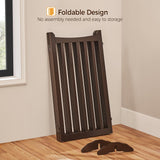 Yaheetech 36" H Extra Tall Freestanding Pet Gate 4-Panel Wooden Dog Fence with 2 Support Feet Folding Dog Gate for Indoor, Stairs, Doorway, Halls, Kitchen Wooden Pet Barrier Espresso, 79.5" L x 36" H Yaheetech