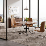 Tribesigns Round Conference Table, 47" Small Meeting Table with Wooden Texture Surface, Circle Business Seminar Table, Breakroom Table, Reception Negotiation for Office (Brown) Tribesigns