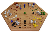 Solid Oak Double Sided Marble Board Game Hand Painted by Cauff (20 inch) Cauff