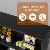 Vongrasig 6-Tier Open Bookcase and Bookshelf, Floor Standing Wood Display Storage Shelves 71 Inch Tall Bookcase Home Decor Furniture for Home Office, Living Room, Bed Room, Black Vongrasig