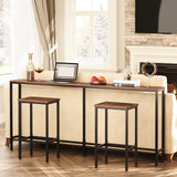 MAHANCRIS 63" Console Table, Narrow Sofa Table for Entryway, Industrial Side Table for Hallway, Living Room, Bedroom, Sturdy and Stable, Easy to Assemble, Rustic Brown CTHR16001Z MAHANCRIS