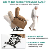 YITAHOME Power Lift Recliner Chair for Elderly with Vibration Massage and Lumbar Heating, Electric Lift Recliner Single Sofa with Side Pocket, Two Cup Holders and USB Charge Port for Living Room,Brown YITAHOME