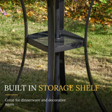 VICLLAX 28" Round Outdoor Bar Table, Counter Height Patio Table with Adjustable Umbrella Hole for Balcony, Black VICLLAX